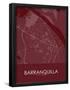 Barranquilla, Colombia Red Map-null-Framed Poster