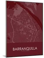 Barranquilla, Colombia Red Map-null-Mounted Poster