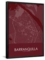 Barranquilla, Colombia Red Map-null-Framed Poster