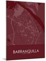 Barranquilla, Colombia Red Map-null-Mounted Poster