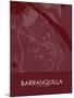 Barranquilla, Colombia Red Map-null-Mounted Poster