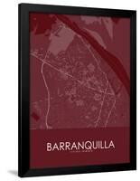 Barranquilla, Colombia Red Map-null-Framed Poster