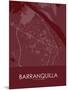 Barranquilla, Colombia Red Map-null-Mounted Poster