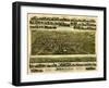 Barre, Massachusetts - Panoramic Map-Lantern Press-Framed Art Print