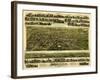 Barre, Massachusetts - Panoramic Map-Lantern Press-Framed Art Print