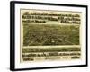 Barre, Massachusetts - Panoramic Map-Lantern Press-Framed Art Print