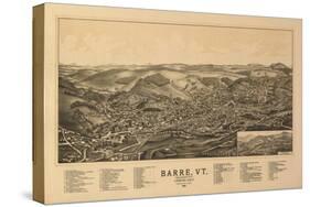 Barre, Vermont - Panoramic Map-Lantern Press-Stretched Canvas