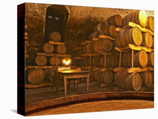 Barrel Aging Cellar and Table, Bodega Juanico Familia Deicas Winery, Juanico, Canelones, Uruguay-Per Karlsson-Stretched Canvas