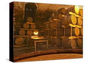 Barrel Aging Cellar and Table, Bodega Juanico Familia Deicas Winery, Juanico, Canelones, Uruguay-Per Karlsson-Stretched Canvas