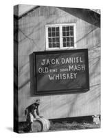 Barrel Being Rolled to Warehouse at Jack Daniels Distillery-Ed Clark-Stretched Canvas