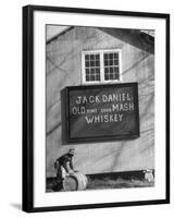 Barrel Being Rolled to Warehouse at Jack Daniels Distillery-Ed Clark-Framed Photographic Print