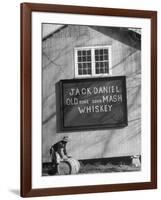 Barrel Being Rolled to Warehouse at Jack Daniels Distillery-Ed Clark-Framed Photographic Print