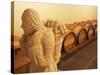 Barrel Cellar for Aging Wines in Oak Casks, Chateau La Grave Figeac, Bordeaux, France-Per Karlsson-Stretched Canvas