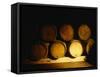 Barrels in a Cellar, Chateau Pavie, St. Emilion, Bordeaux, France-null-Framed Stretched Canvas