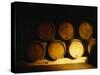 Barrels in a Cellar, Chateau Pavie, St. Emilion, Bordeaux, France-null-Stretched Canvas