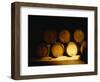 Barrels in a Cellar, Chateau Pavie, St. Emilion, Bordeaux, France-null-Framed Photographic Print