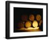 Barrels in a Cellar, Chateau Pavie, St. Emilion, Bordeaux, France-null-Framed Photographic Print