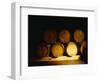 Barrels in a Cellar, Chateau Pavie, St. Emilion, Bordeaux, France-null-Framed Photographic Print