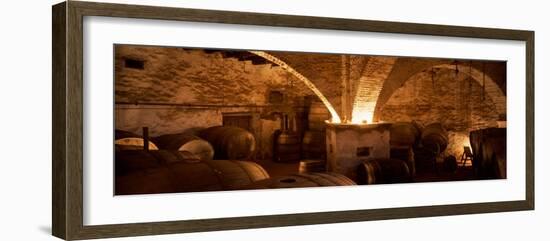 Barrels in a Winery, La Garriga, Barcelona, Catalonia, Spain-null-Framed Photographic Print