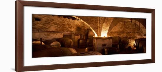 Barrels in a Winery, La Garriga, Barcelona, Catalonia, Spain-null-Framed Photographic Print