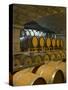 Barrels in Cellar at Chateau Changyu-Castel, Shandong Province, China-Janis Miglavs-Stretched Canvas