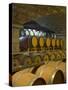 Barrels in Cellar at Chateau Changyu-Castel, Shandong Province, China-Janis Miglavs-Stretched Canvas