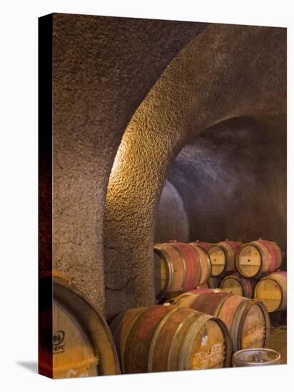 Barrels in Cellar at Long Meadow Ranch Winery, Ruthford, Napa Valley, California, USA-Janis Miglavs-Stretched Canvas