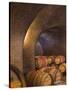 Barrels in Cellar at Long Meadow Ranch Winery, Ruthford, Napa Valley, California, USA-Janis Miglavs-Stretched Canvas