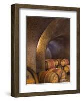 Barrels in Cellar at Long Meadow Ranch Winery, Ruthford, Napa Valley, California, USA-Janis Miglavs-Framed Photographic Print