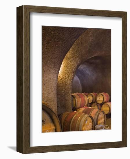 Barrels in Cellar at Long Meadow Ranch Winery, Ruthford, Napa Valley, California, USA-Janis Miglavs-Framed Photographic Print