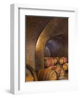 Barrels in Cellar at Long Meadow Ranch Winery, Ruthford, Napa Valley, California, USA-Janis Miglavs-Framed Photographic Print