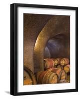 Barrels in Cellar at Long Meadow Ranch Winery, Ruthford, Napa Valley, California, USA-Janis Miglavs-Framed Photographic Print