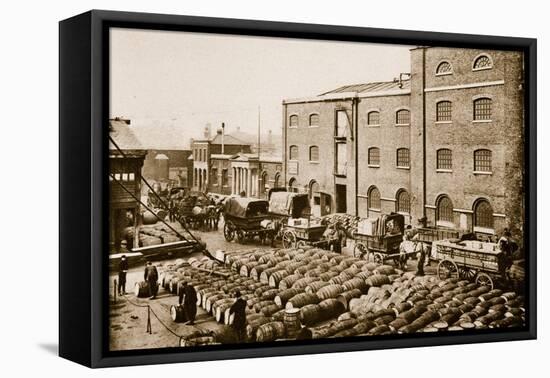 Barrels of Molasses in the West India Docks-English Photographer-Framed Stretched Canvas