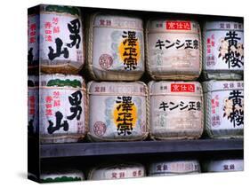 Barrels of Sake, Japanese Rice Wine, Tokyo, Japan-Nancy & Steve Ross-Stretched Canvas