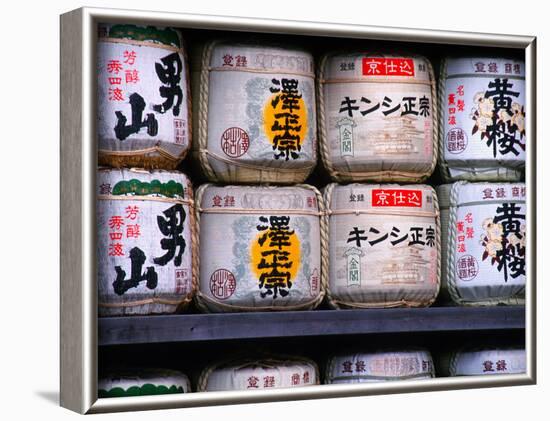 Barrels of Sake, Japanese Rice Wine, Tokyo, Japan-Nancy & Steve Ross-Framed Photographic Print