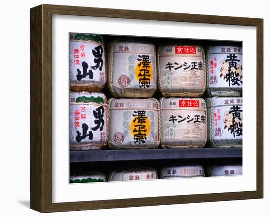 Barrels of Sake, Japanese Rice Wine, Tokyo, Japan-Nancy & Steve Ross-Framed Photographic Print