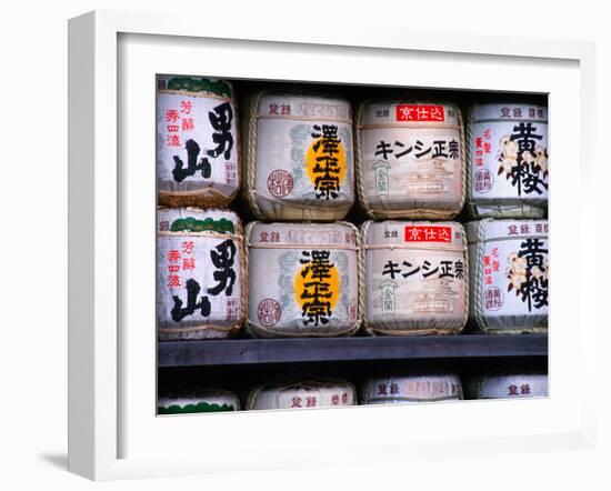 Barrels of Sake, Japanese Rice Wine, Tokyo, Japan-Nancy & Steve Ross-Framed Photographic Print