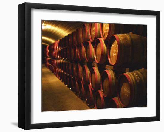 Barrels of Tokaj Wine in Disznoko Cellars, Hungary-Per Karlsson-Framed Premium Photographic Print