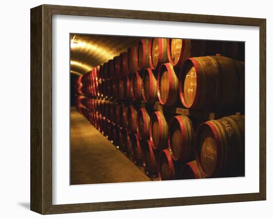 Barrels of Tokaj Wine in Disznoko Cellars, Hungary-Per Karlsson-Framed Photographic Print