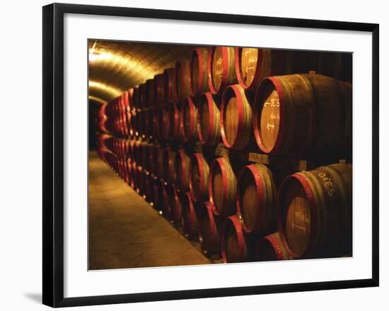 Barrels of Tokaj Wine in Disznoko Cellars, Hungary-Per Karlsson-Framed Photographic Print