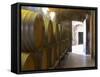 Barrels of Wine Aging in the Cellar, Chateau Vannieres, La Cadiere d'Azur-Per Karlsson-Framed Stretched Canvas