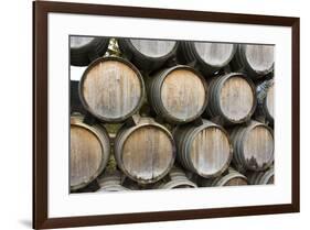 Barrels of wine, Kunde Winery, Sonoma Valley, California-Bill Bachmann-Framed Premium Photographic Print