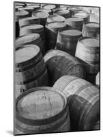 Barrels Sitting in Warehouse at Jack Daniels Distillery-Ed Clark-Mounted Photographic Print