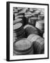 Barrels Sitting in Warehouse at Jack Daniels Distillery-Ed Clark-Framed Photographic Print