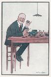 Eamonn De Valera Irish Statesman Depicted as a Wasp Stinging English Premier Lloyd George-Barrere-Mounted Art Print