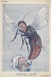 Eamonn De Valera Irish Statesman Depicted as a Wasp Stinging English Premier Lloyd George-Barrere-Art Print