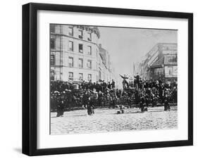 Barricade during Franco-Prussian War-null-Framed Photographic Print