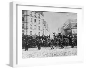 Barricade during Franco-Prussian War-null-Framed Photographic Print