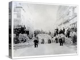 Barricade on Rue De Charonne During the Paris Commune, 18th March 1871 (B/W Photo)-French Photographer-Stretched Canvas