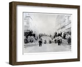 Barricade on Rue De Charonne During the Paris Commune, 18th March 1871 (B/W Photo)-French Photographer-Framed Giclee Print